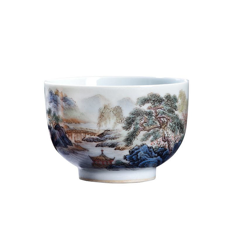 Jingdezhen ceramic all hand - made pastel khe sanh cloud masters cup from the personal single cup sample tea cup tea cups