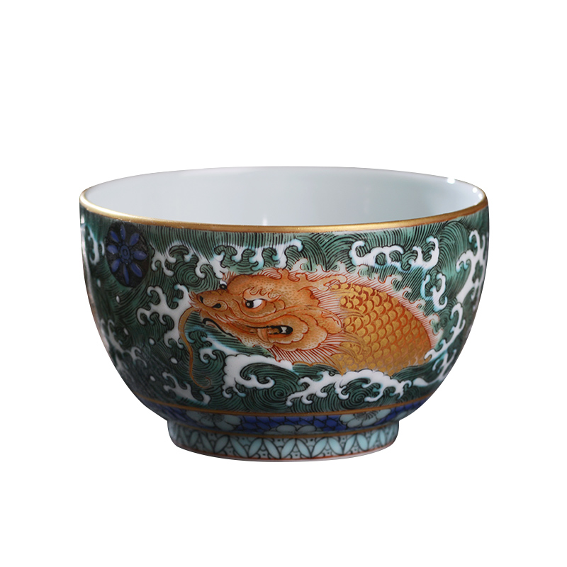 All hand - made ancient dragon turtle master of jingdezhen ceramics kung fu tea tea cup large household single cup bowl