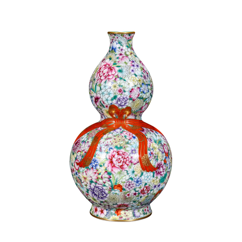 Jingdezhen ceramics antique flower gourd baggage vases, sitting room of the new Chinese style household decorations collection furnishing articles