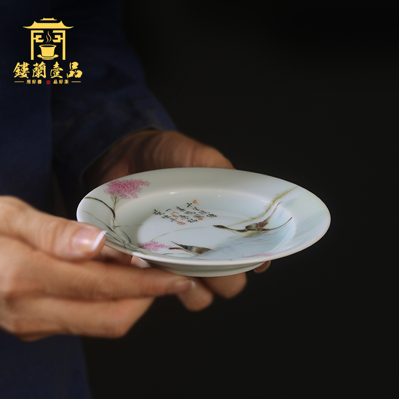 Jingdezhen ceramic kung fu tea pot bearing tea tray full of hand - made of pastel double ducks swimming dry terms plate cup saucer