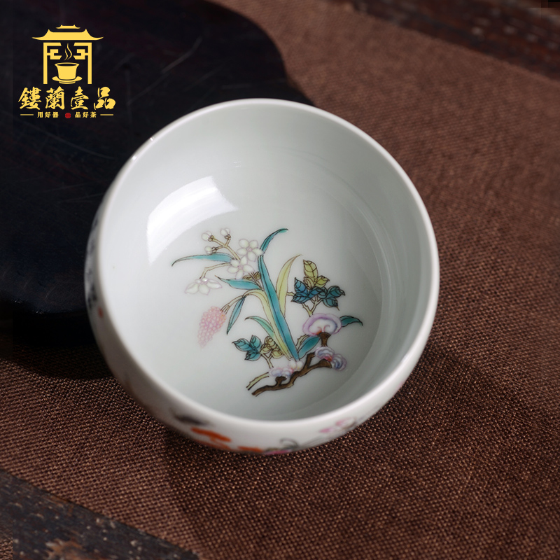 Jingdezhen ceramic all hand - made pastel recent masters cup kunfu tea, tea cup personal single cup sample tea cup