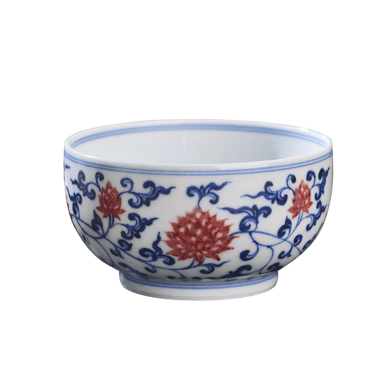 Jingdezhen ceramic blue and white youligong tangled branches all hand - made maintain master kung fu tea set sample tea cup a cup of tea cup