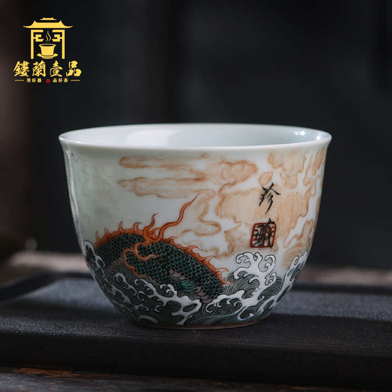 Jingdezhen ceramics all hand - made GuCaiYun sea dragon master cup tea cup personal single cup tea cups