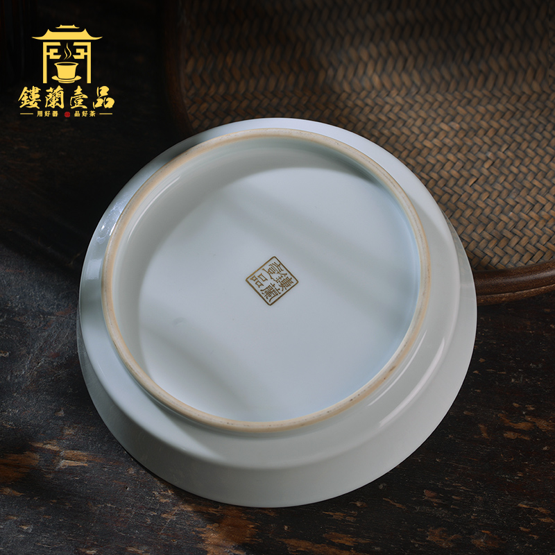 Jingdezhen ceramic kung fu tea pot bearing tea tray hand - made pastel CongJu figure all hand dry terms plate cup saucer