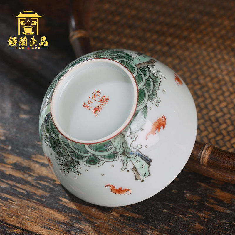 All hand - made pastel live ShouHai master of jingdezhen ceramics kung fu tea set personal tea cup to use single CPU