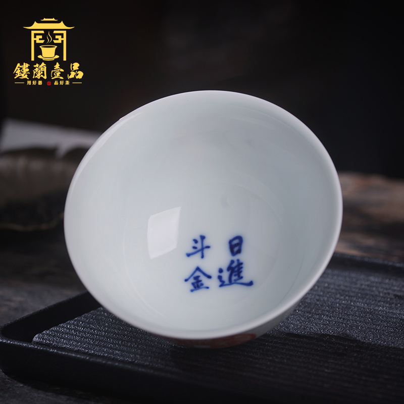 Jingdezhen ceramic all hand - made archaize rubbings make master of kung fu tea tea cup sample tea cup