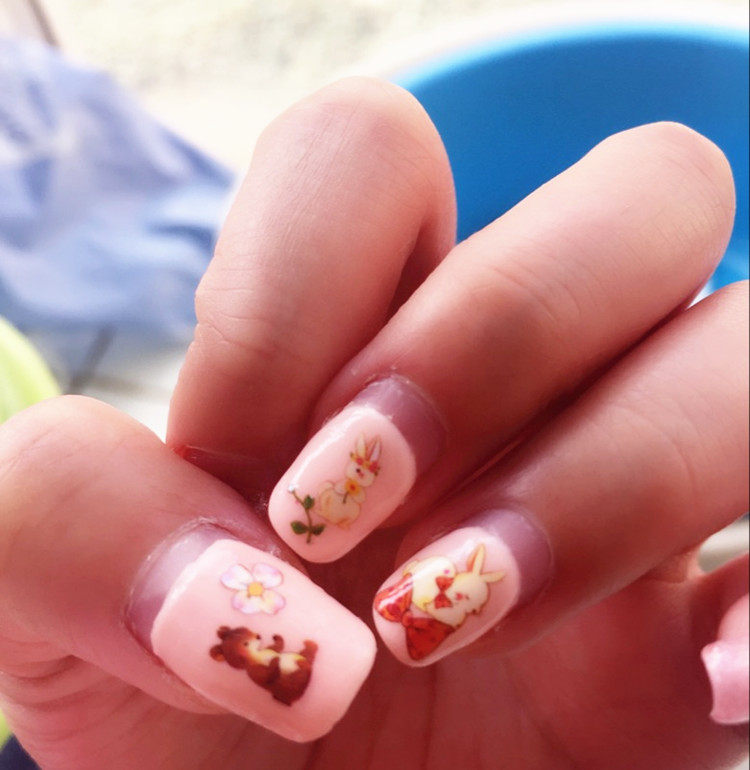 水印美甲贴纸指甲油光疗贴花 指甲贴纸美甲饰品 梦幻世界 蝴蝶结