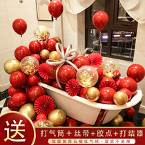 Wedding red balloon new wedding room bedroom decoration birthday party proposal confession wedding scene decoration wedding supplies