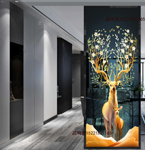 Modern Art Glass Screen Bedroom Partition Decoration Double-sided Light Transmission Starter Genguan Small Household Type Light Lavish Black-and-white Grey