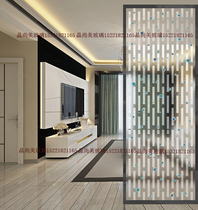 Modern light lavish art glass minimalist crystal drilling living-room partition screen toilet dry and wet partition transparent bottom