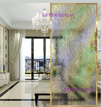 Art Glass Partition Screen Background Genguan Brief Abstract Light Lavish Bifacial Steel Nordic Crystal Drill Shiny Glazed Glazed Glazed