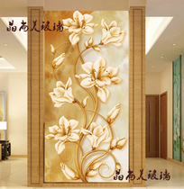 Shanghai Art Glass Genguan Background Wall Brief Eu Modern Partition Minimalist Style Eurostyle Jade Orchid