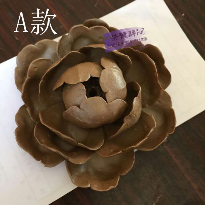 jingdezhen handmade ceramic ware lotus peony rose incense seat incense plate clay large lotus incense burner