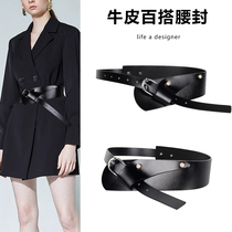 Retro Cow Leather Lady Waist Seal Decoration Accessories Skirt Dresses Minimalist About 100 Hitchhiking Fashion Casual Outfitting Wide Belt