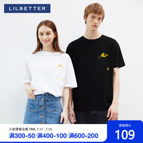 LILBETTER short-sleeved mens summer t-shirt round neck thin half-sleeve couples new T-shirt tide brand five-point sleeve LB