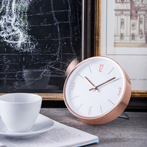 Baifai home decoration Taiwan imported simple silent clock living room table bedside clock bedroom quartz small hanging clock