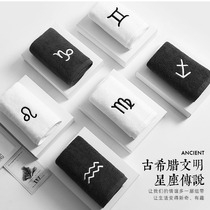 Constellation personality trend cotton towel male and female students wash face couple cotton pair of black and white sports abstinence Department