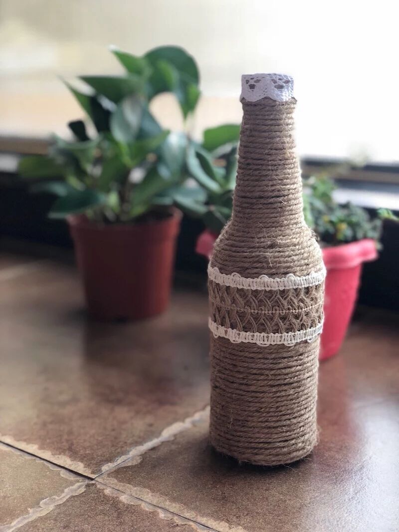 环创幼儿园作业装饰花瓶的绳子 麻绳蕾丝花边 手工编织创意复古风