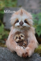 (Customised) Tree Sloth Family Mom Dad Baby OOAK Doll Russian Artist Hands