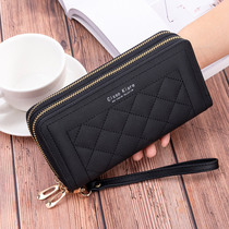 Womens wallet female long 2021 new simple fashion double zipper large capacity multi-function clutch wallet tide