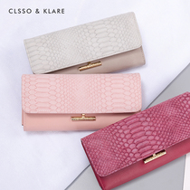 Wallet female long 2021 new simple fashion Korean version of the coin purse large capacity womens folding crocodile pattern wallet
