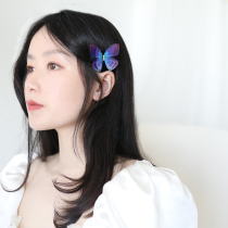 Three layers of thin yarn color emulation butterfly hair clip butterfly hair adorned with holiday write real seaside headwear Veil Butterfly