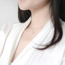 Starlight Transparent Invisible Fish Line Zircons Lock Bone Chain Insert Drilling Crystal Imitation Diamond 925 Pure Silver Necklace