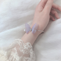 Original butterfly haunting wrist-to-wrist butterfly bracelet pearl zircon supershiny lagostone dreamy thin yarn butterfly