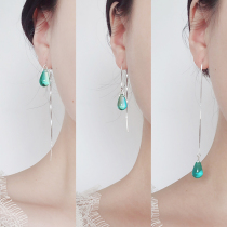 Rainbow colors Rain S925 silver crystal glazed drop earrings earrings small frescoed earrings