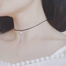 Star River Shiny Blazing Blingbling Flow Suzircon Stone Neck Chain Collarbone Chain Choker Short Necklace in lock bones