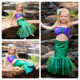 Girls Mermaid Tail Skirt Swimsuit 3-Piece Suit for Little and Middle-aged Children Princess Baby Separate Performance ເຄື່ອງແຕ່ງກາຍ Mermaid