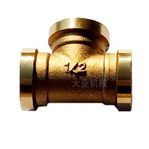 Hot brass equal diameter round edge thickened inner wire tee Engineering bathroom water pipe pipe connection inner tooth joint