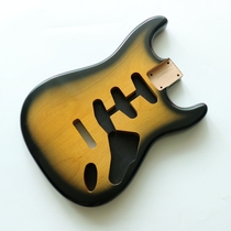 ST Alder Wood Double Harmonica Body Electric Guitar Accessories SSS SSH Harp Body Semi-finished Red Poplar Wood DIY Violin Body Tobacco Color