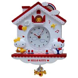Children's bedroom cute cartoon creative wall clock room-shaped swing clock quartz clock wall clock princess house clock