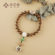 Wood Forest original design DIY Agarwood Buddha beads hand string bracelet Tassel retro fashion wear style female models