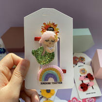 Cute cartoon little girl hair adorned with baby head decoration European and American wind princess handmade felt small flower hairpin Liu Haiclip