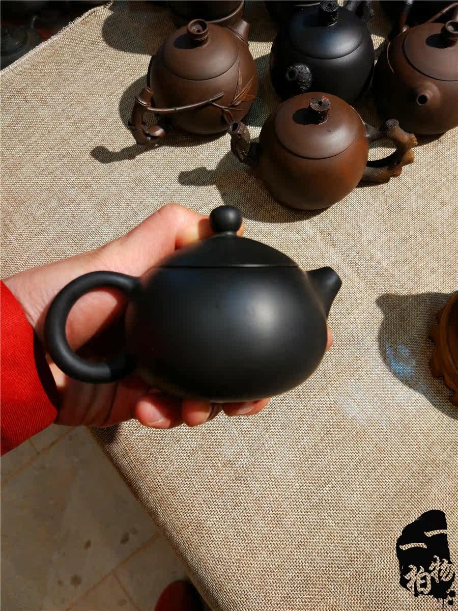 云南建水紫陶壶 茶壶 全手工陶紫砂壶紫陶壶 小黑龙蛋120_7折现价200
