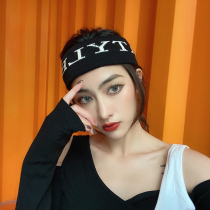 ins net red autumn winter trendy wool line letters hair with female hair stirrup brief out tide elastic wide side sports hair stirrups