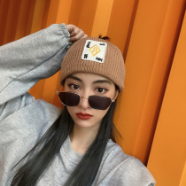 Net red sticker hair band Girly Hair Stirrup Tide Street Cool Wide Side Knit Wool Wash Face Head Stirrup Autumn winter Zhijab