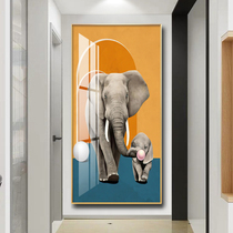 Elephant porch decorative painting light luxury entrance corridor aisle wall painting background wall 2021 modern simple hanging painting