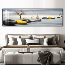 Bedroom bedside decorative painting black and white gray wall murals 2021 new stone to run modern simple master bedroom hanging painting