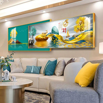 New Chinese living room decoration painting modern simple sofa background wall hanging painting atmospheric house and Wanshixing superposition mural