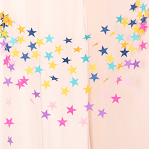 Childrens birthday party decoration five-pointed star pull flag baby year old decoration supplies creative star star star flower hanging decoration