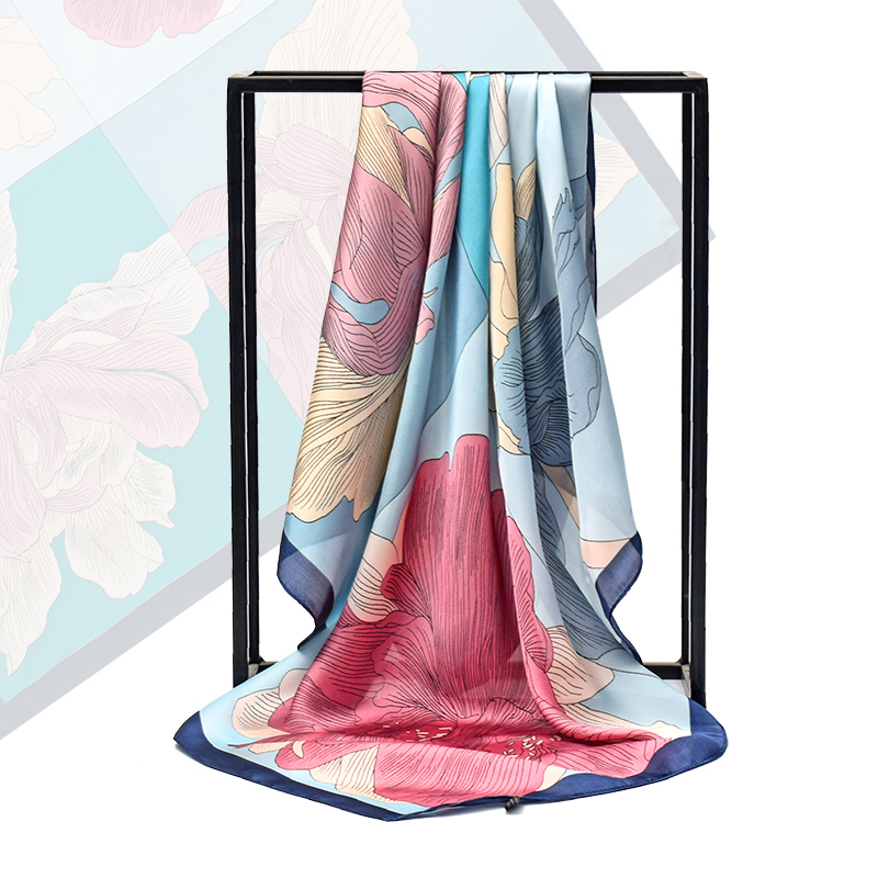 Hanhe new 70 square silk scarf new silk satin fashion small square scarf professional OL printing versatile headscarf scarf