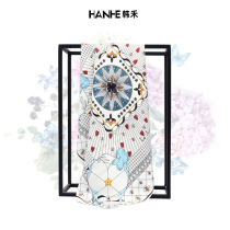 Hanhe fashion twill satin small square Nordic style professional OL quality small silk scarf 50cm scarf