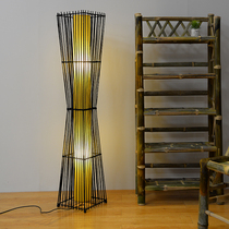 Chinese floor lamp Southeast Asia living room bedroom study creative decoration lamp hotel club personality bamboo floor lamp