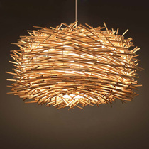 Rattan weaving creative personality chandelier simple single-headed bamboo art Chandelier Bar restaurant balcony birds nest chandelier