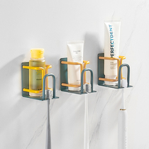 Nordic toothbrushing cup gargling cup shelf toilet electric toothbrush shelving bathroom wall-mounted tooth holder free of punch