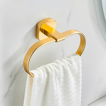 Golden Woolen Towel Rack Bathroom Towel Ring Retro Bathroom Round Hanging Ring Rub Hand Towel Rack Wall-mounted Free