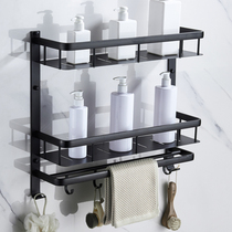 Space Aluminum Bathroom Shelve Toilet Containing Rack With Hook Shower Bath Toilet Shelf Wall-mounted Free Of Punch